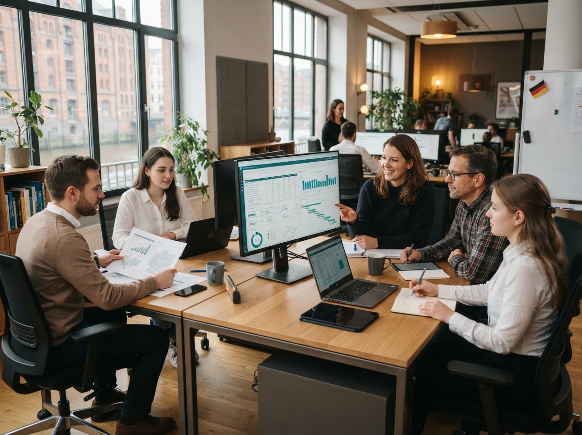 Nordquellin Team bei der Arbeit mit dem Analyse-System